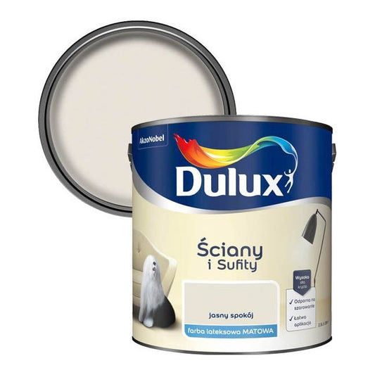 Dulux vægmaling og loftmaling i farven Lys ro 2,5 l