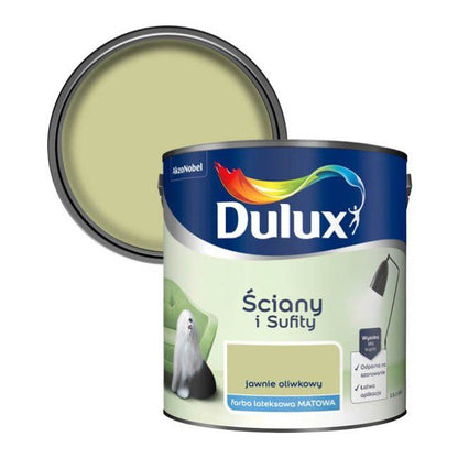 Dulux vægmaling og loftmaling i farven åben oliven, 2,5 l