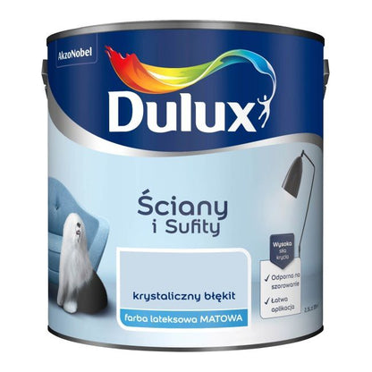 Dulux vægmaling og loftmaling krystallinsk blå 2,5 l