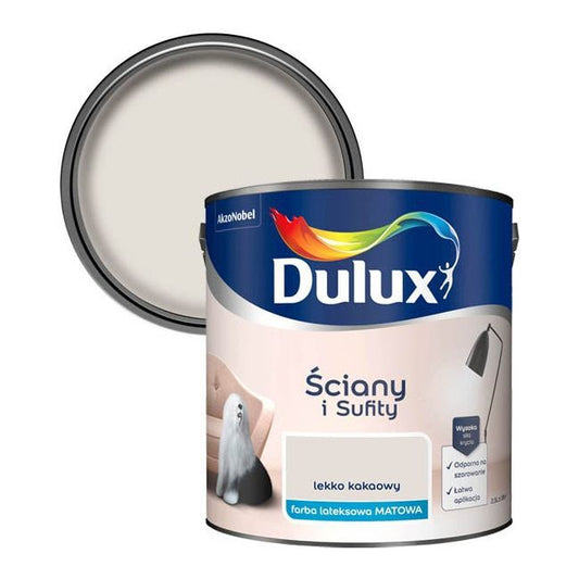 Dulux maling til vægge og lofter i let kakaofarve 2,5 l