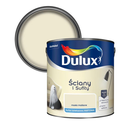 Dulux vægmaling og loftmaling smørfarvet 2,5 l