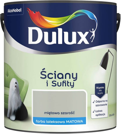 Dulux vægmaling og loftmaling i mintgrå, 2,5 l