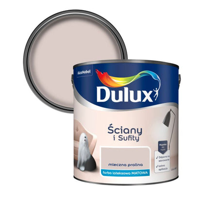 Dulux maling til vægge og lofter, mælkepralin, 2,5 l