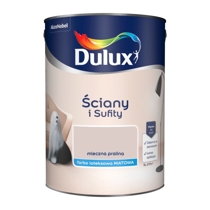 Dulux maling til vægge og lofter i farven Mælkechokolade 5 l