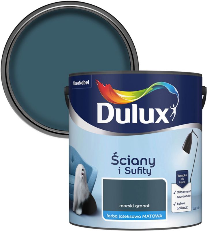 Dulux vægmaling og loftmaling i marineblå 2,5 l