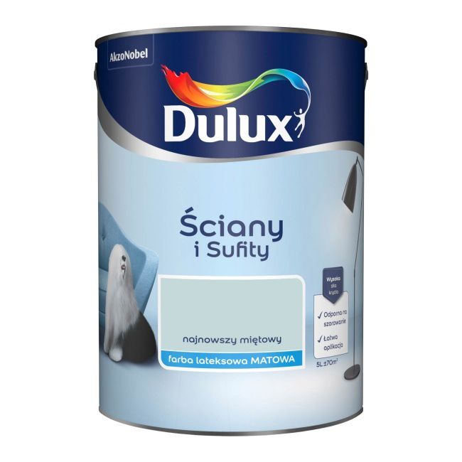 Dulux vægmaling og loftmaling i ny mintfarve 5 l