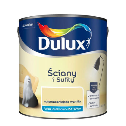 Dulux vægmaling og loftmaling i smagfuld vanilje 2,5 l