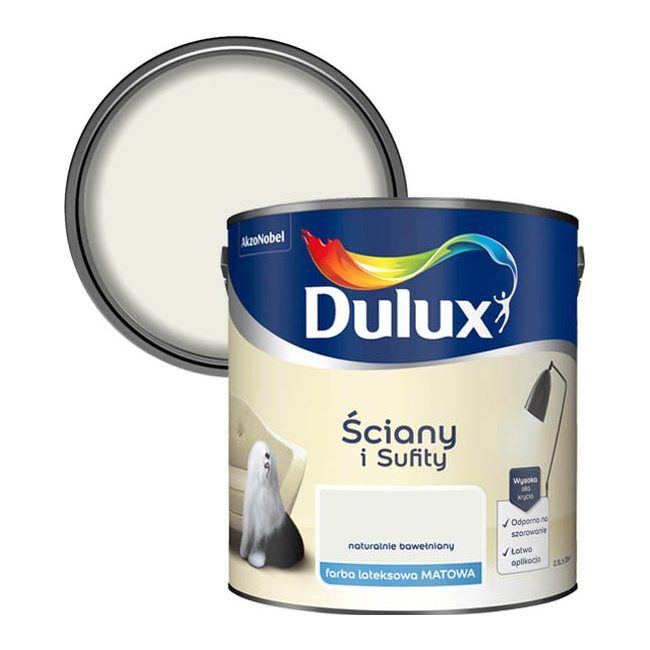 Dulux vægmaling og loftmaling naturlig bomuld 2,5 l