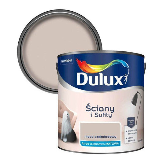 Dulux vægmaling og loftmaling i let chokoladefarve 2,5 l