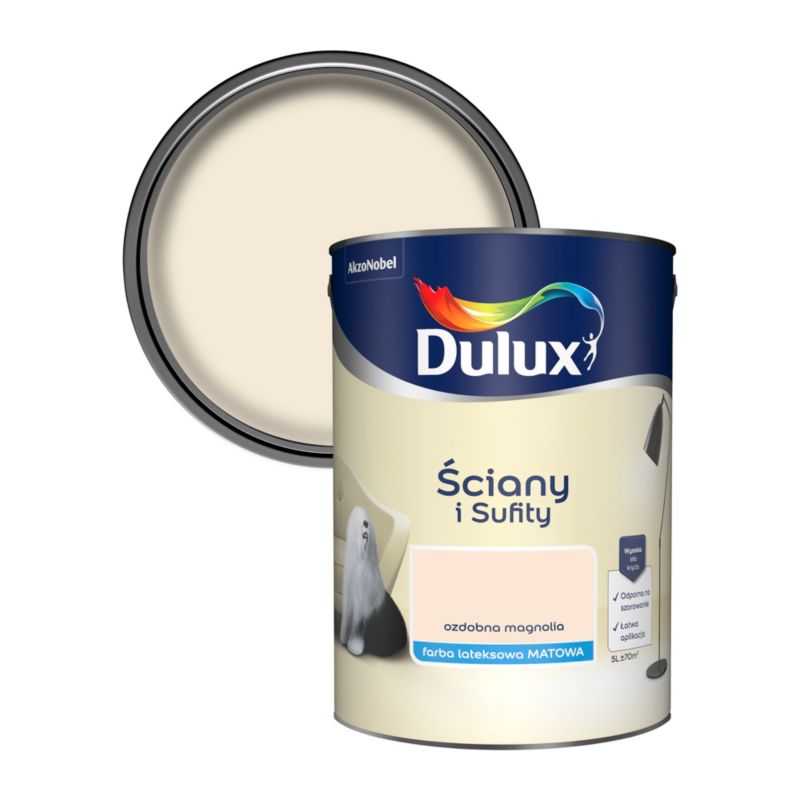 Dulux vægmaling og loftmaling dekorativ magnolia 5 l