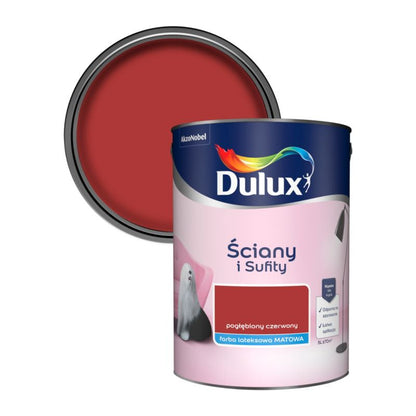 Dulux vægmaling og loftmaling dyb rød 5 l