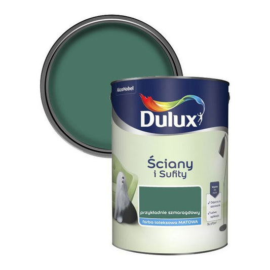 Dulux maling til vægge og lofter i eksemplarisk smaragdgrøn 5 l