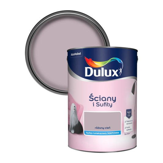 Dulux maling til vægge og lofter, rosenrød nuance, 5 l