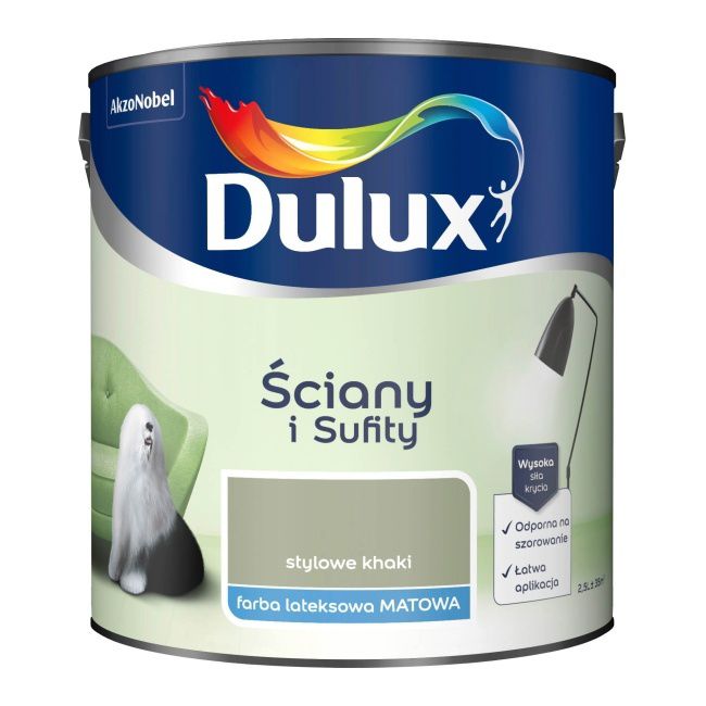Dulux vægmaling og loftmaling i stilfuld khaki 2,5 l
