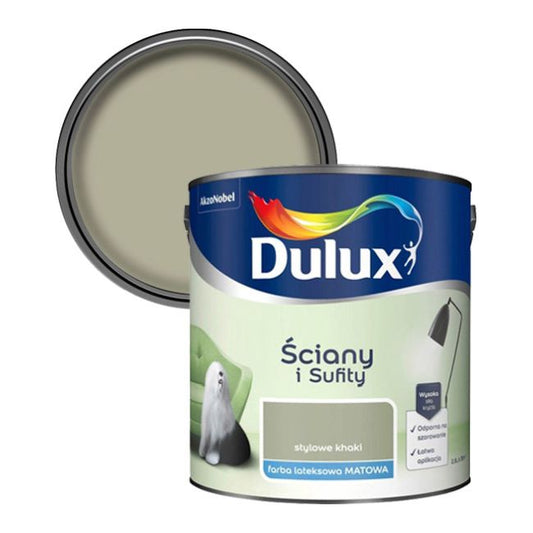 Dulux vægmaling og loftmaling i stilfuld khaki 2,5 l