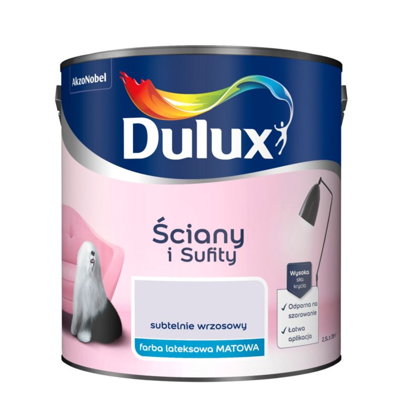 Dulux vægmaling og loftmaling i subtil lyngfarve 2,5 l