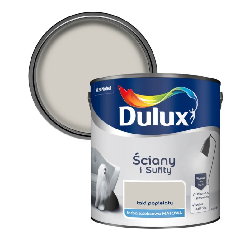 Dulux maling til vægge og lofter i grå nuance 2,5 l