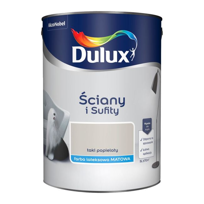 Dulux vægmaling og loftsmaling i askeblå 5 l