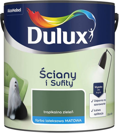Dulux vægmaling og loftmaling tropisk grøn 2,5 l