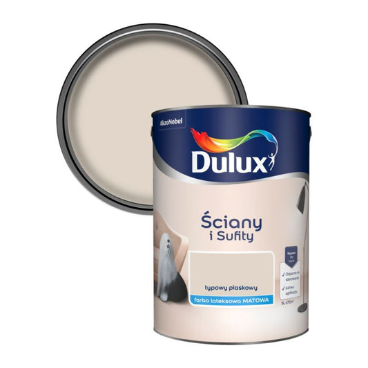 Dulux vægmaling og loftmaling i typisk sandfarve 5 l