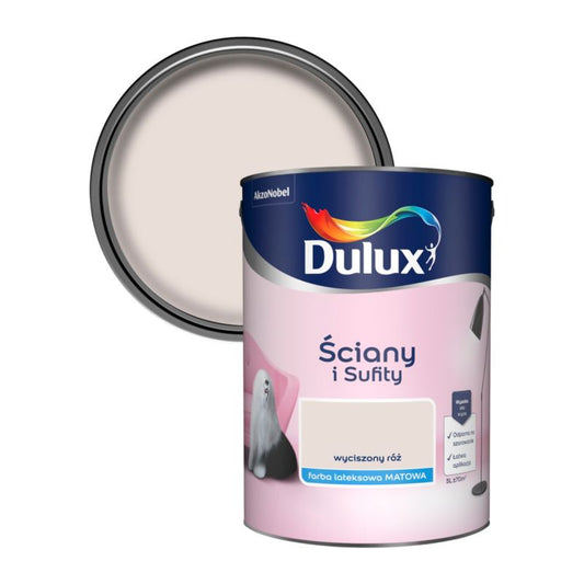 Dulux vægmaling og loftmaling i dæmpet rosa 5 l