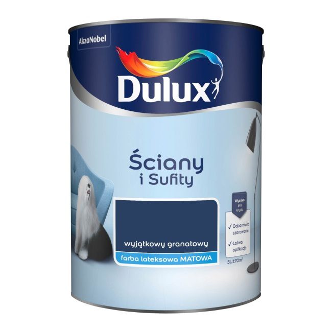 Dulux vægmaling og loftmaling i unik dybblå, 5 l