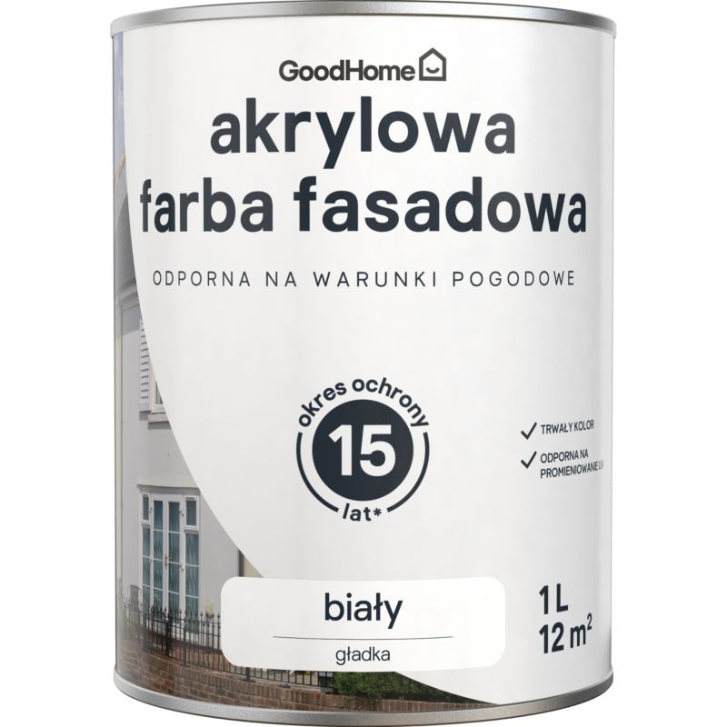 GoodHome facadefarve hvid 1 l
