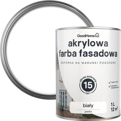 GoodHome facadefarve hvid 1 l