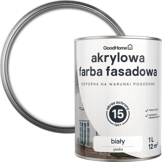 GoodHome facadefarve hvid 1 l
