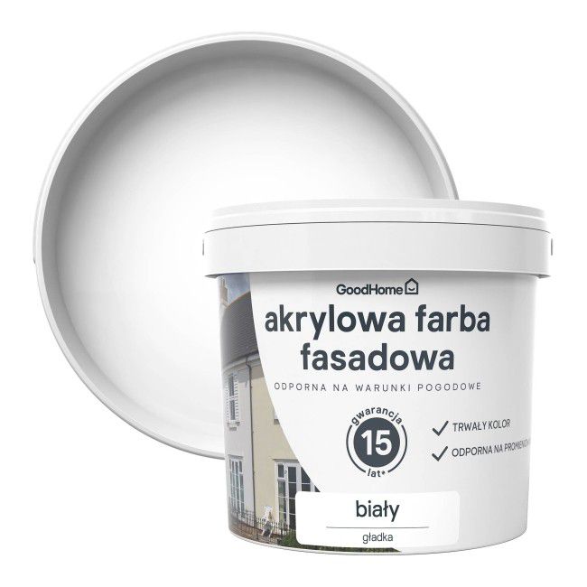 GoodHome facadefarve hvid 5 l