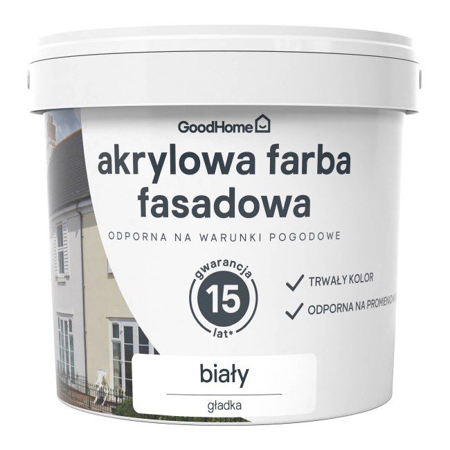 GoodHome facadefarve hvid 5 l