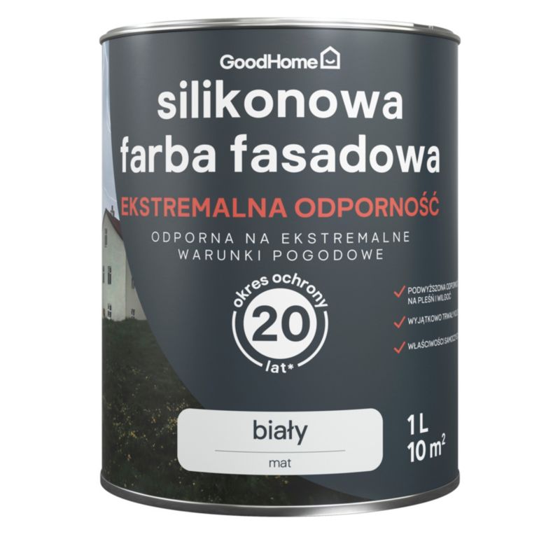GoodHome Premium facadefarve hvid 1 l