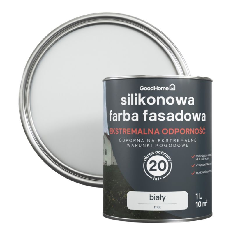 GoodHome Premium facadefarve hvid 1 l