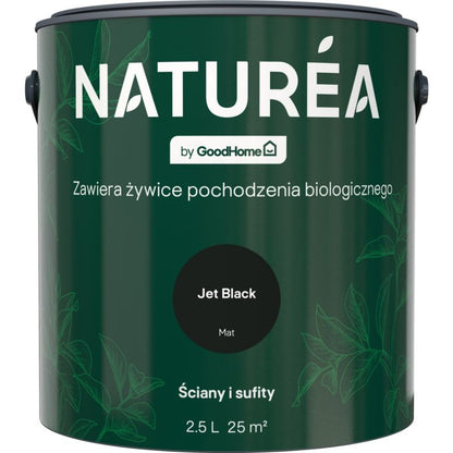 GoodHome Naturea vægmaling og loftsmaling Jet Black mat 2,5 l