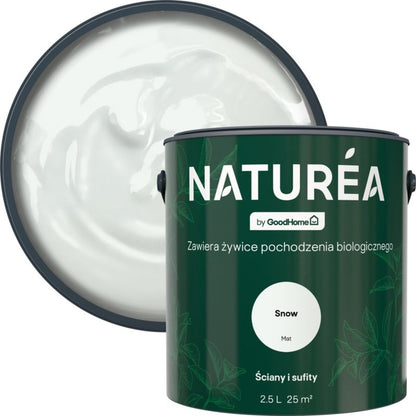 GoodHome Naturea vægmaling og loftsmaling Snow mat 2,5 l