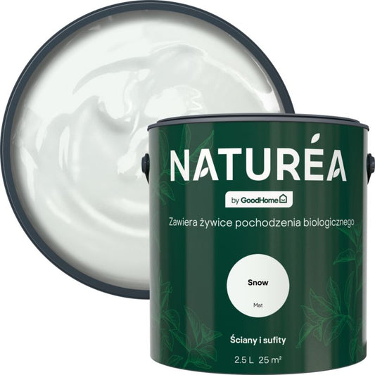GoodHome Naturea vægmaling og loftsmaling Snow mat 2,5 l