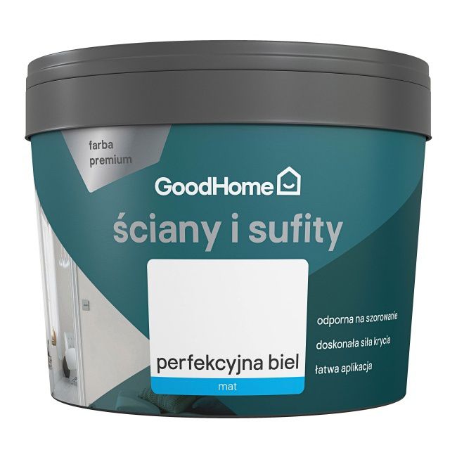 GoodHome Premium mat-hvid maling 10 l