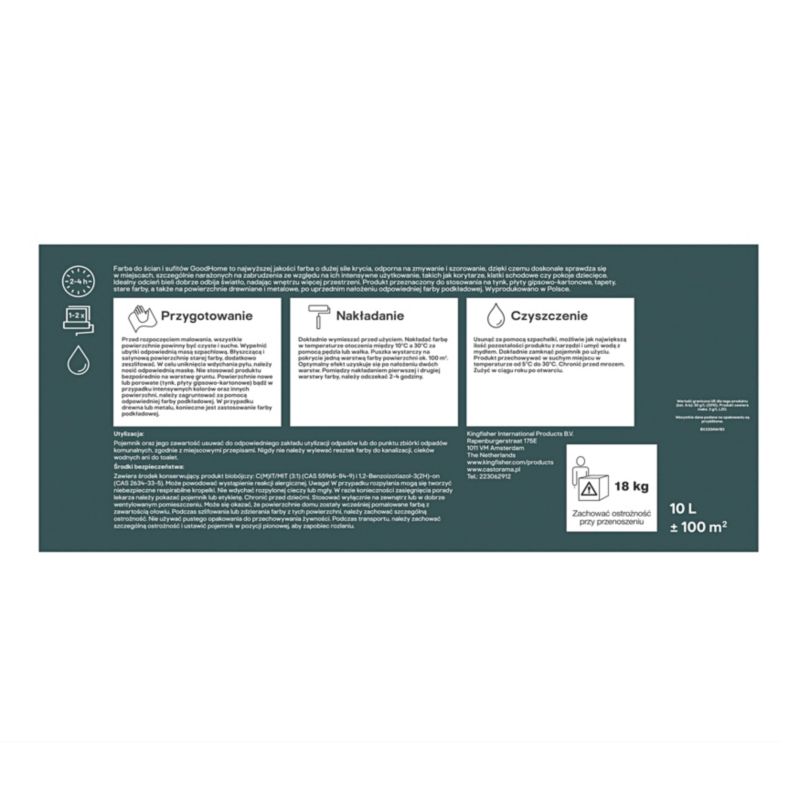 GoodHome Premium mat-hvid maling 10 l