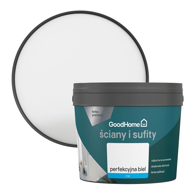 GoodHome Premium maling hvid mat 2,5 l