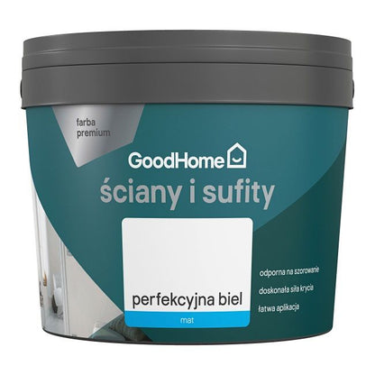 GoodHome Premium maling hvid mat 2,5 l