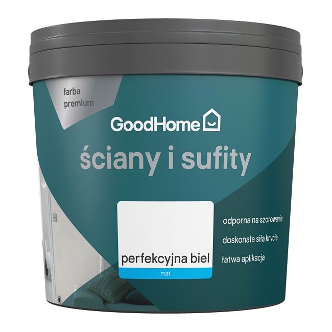 GoodHome Premium hvid mat maling 5 l