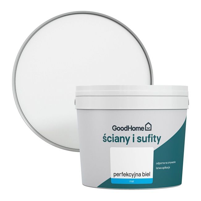 GoodHome vægmaling og loftmaling hvid mat 2,5 l