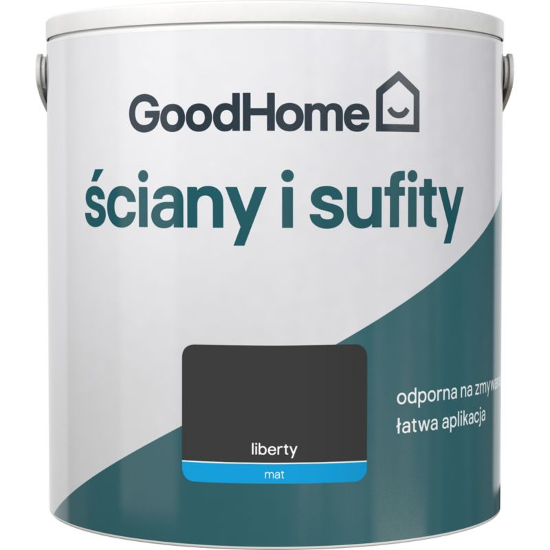 GoodHome vægmaling og loftmaling liberty 5 l i mat sort