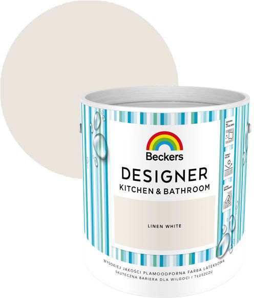 Beckers Designer Kitchen & Bathroom farve i Linen White, 2,5 l
