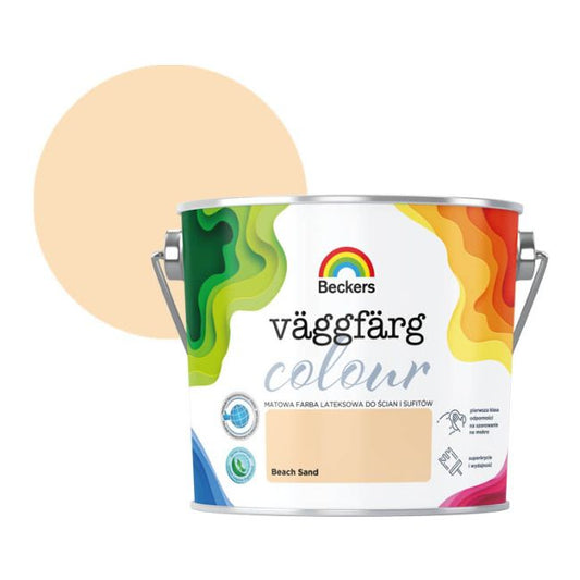 Beckers Vaggfärg Colour beach sand 2,5 l – holdbar og vaskbar farve til vægge