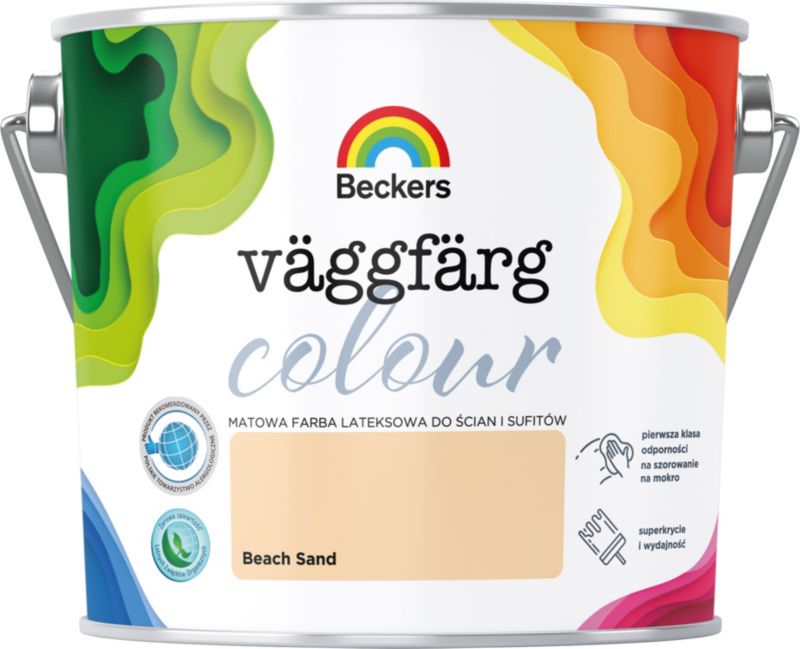 Beckers Vaggfärg Colour beach sand 2,5 l – holdbar og vaskbar farve til vægge