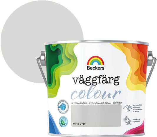 Beckers Vaggfarg farve i misty grey, 2,5 l