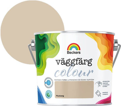 Beckers Vægmaling Colour Mustang 2,5 l – holdbar farve til indendørs vægge og lofter