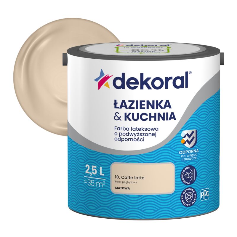 Dekoral badeværelse & køkken farve caffe latte 2,5 l