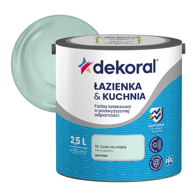 Dekoral badeværelse & køkken farve i mintgrøn 2,5 l